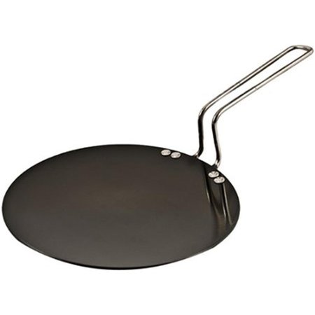 BAKEBETTER Futura Hard Anodised Concave Tava Griddle 10 in 488mm with Steel Handle BA4569